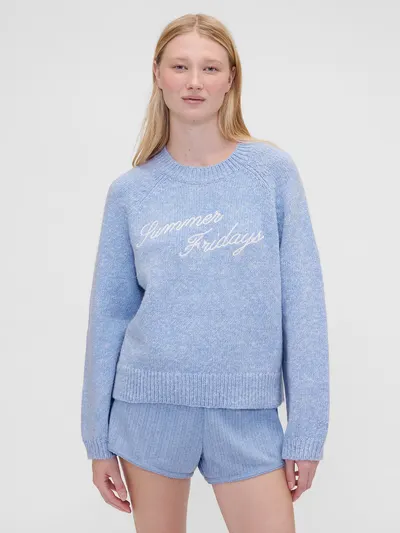 Gap × Summer Fridays Oversized Logo Sweater - Moonstone