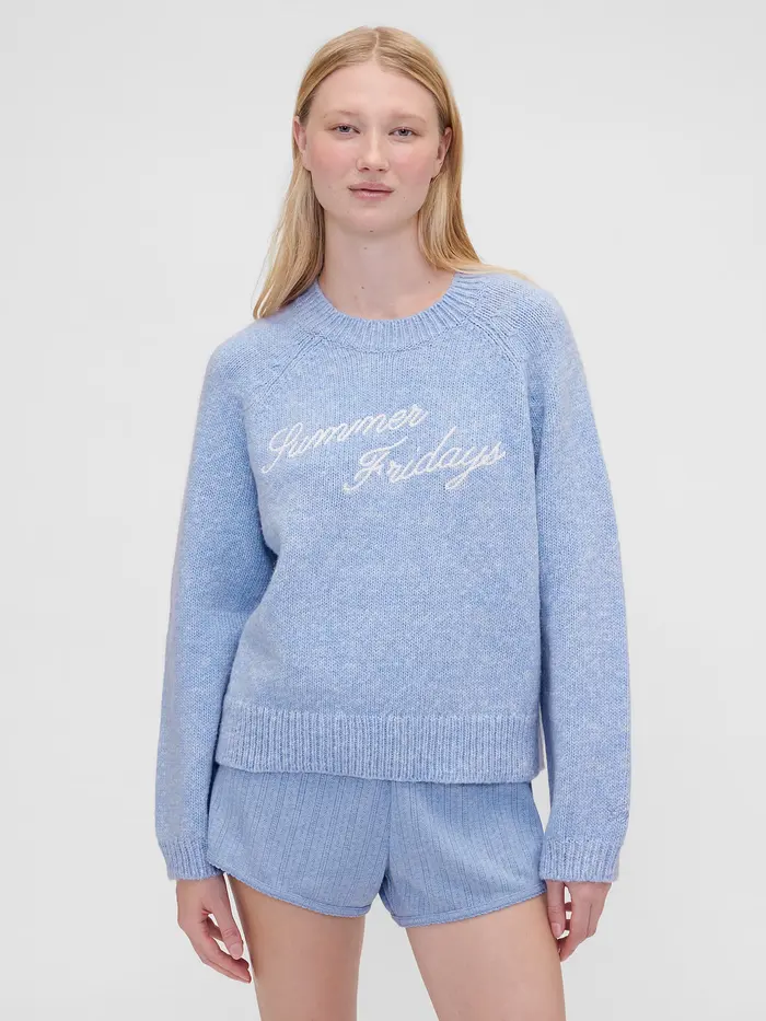 Gap × Summer Fridays Oversized Logo Sweater - Moonstone