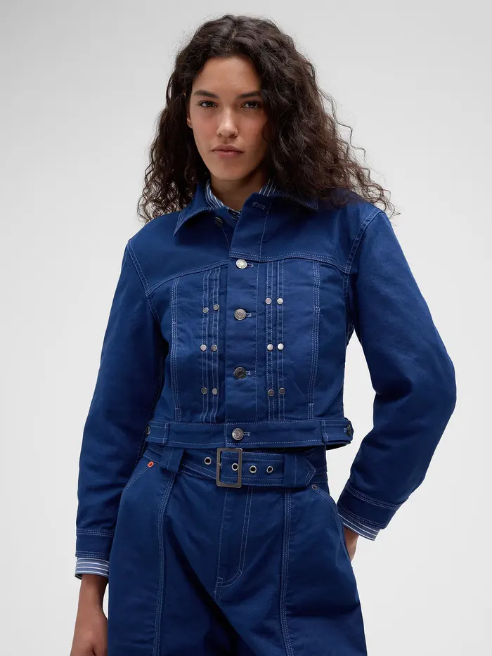 GapStudio Crop Canvas Jacket - Blue