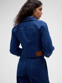 GapStudio Crop Canvas Jacket - Blue — view 3