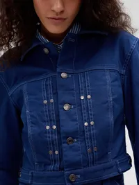 GapStudio Crop Canvas Jacket - Blue — view 4