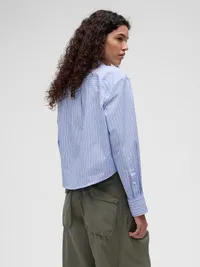 GapStudio Poplin Crop Shirt - Blue stripe — view 2