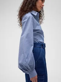 GapStudio Poplin Fitted Shirt - Blue stripe — view 4