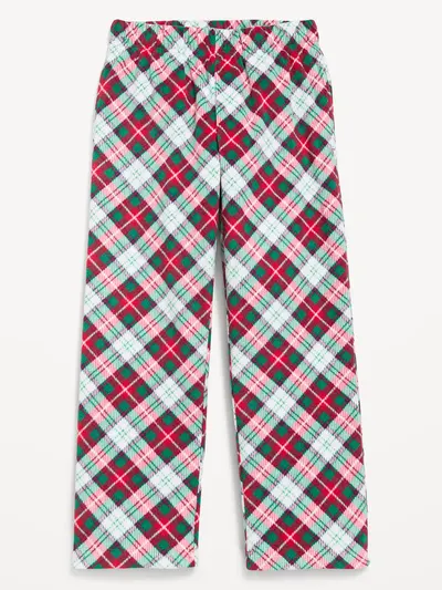 Gender-Neutral Microfleece Plaid Pajama Pants for Kids - White Plaid (Match the Fam!)