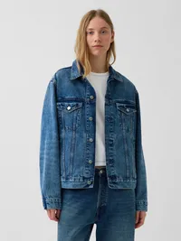 Get Blue Relaxed Icon Denim Jacket - Medium wash — view 4