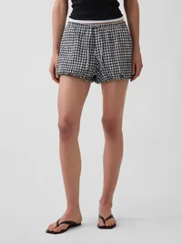 Gingham Easy Bubble Shorts - Black gingham — view 2