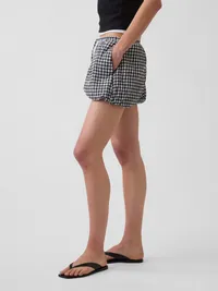 Gingham Easy Bubble Shorts - Black gingham — view 3