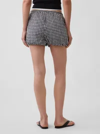 Gingham Easy Bubble Shorts - Black gingham — view 4