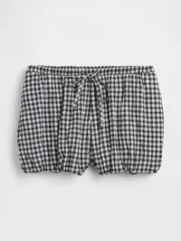 Gingham Easy Bubble Shorts - Black gingham — view 5