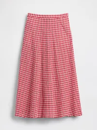 Gingham Maxi Skirt - Red gingham — view 5
