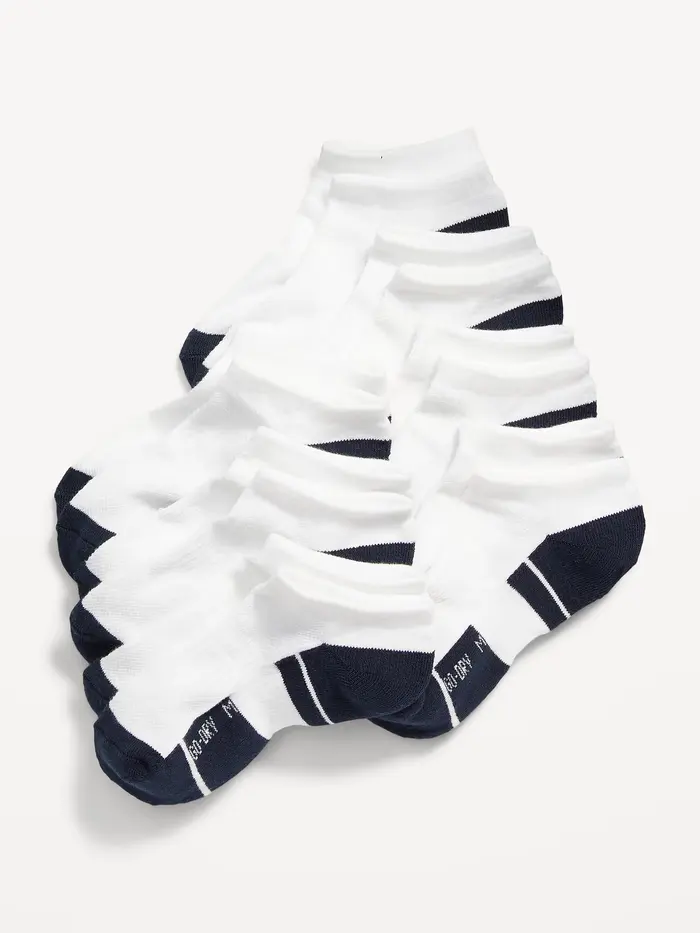 Go-Dry Ankle Socks 7-Pack for Boys - Solid White
