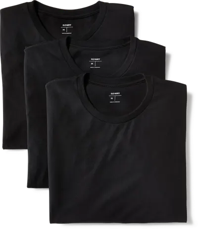 Go-Dry Crew-Neck T-Shirts 3-Pack - Black Jack