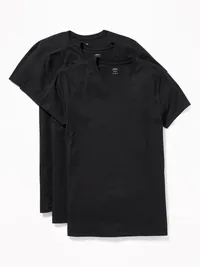 Go-Dry Crew-Neck T-Shirts 3-Pack - Black Jack — view 2