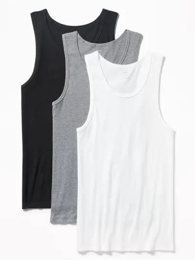 Go-Dry Rib-Knit Tank Tops 3-Pack - Basic Multi Pack