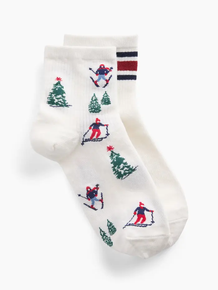 Half-Crew Socks (2-Pack) - Lodge print