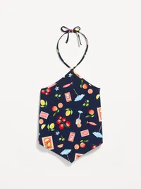 Handkerchief Halter Top - Blue Multi Print — view 4