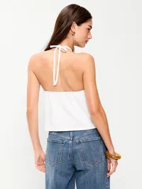 Handkerchief Halter Top - White Lilies — view 2