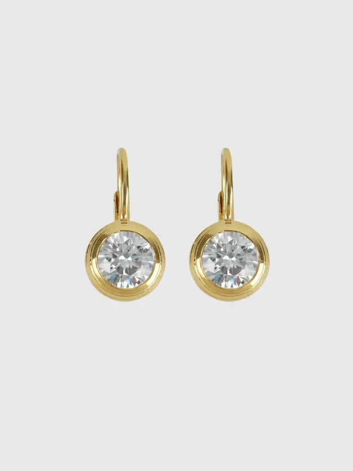 HART Bezel Drop Earrings - Gold