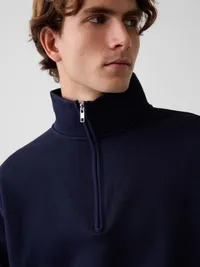 Heavyweight Oversized Quarter-Zip Pullover - New classic navy blue — view 4