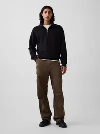 Heavyweight Oversized Quarter-Zip Pullover - True black — view 2