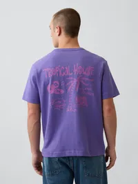 Heavyweight Relaxed Graphic T-Shirt - deep hydrangea — view 3