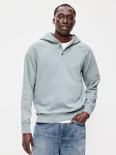 Henley Pullover Hoodie - CROSSROADS