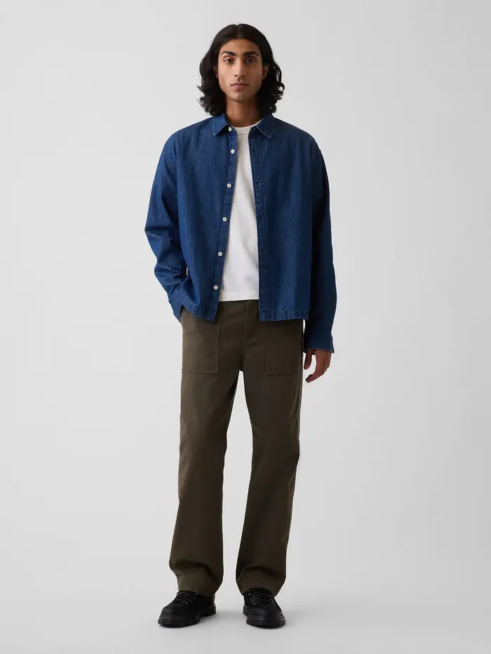 Herringbone '90s Loose Pants - BAMBOO