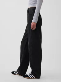 High Rise Barrel Jeans - Black — view 3