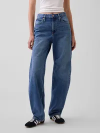 High Rise Barrel Jeans - Medium wash — view 2