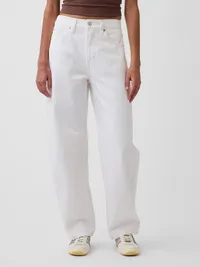 High Rise Barrel Jeans - Optic white — view 2