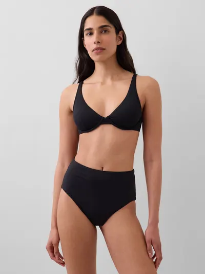 High Rise Bikini Bottom - Black