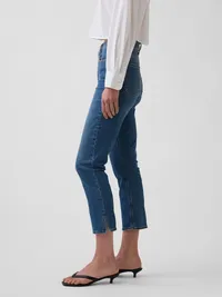 High Rise Capri Jeans - Medium indigo — view 3