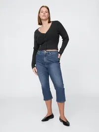 High Rise Capri Jeans - Medium indigo — view 5
