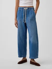 High Rise Easy Barrel Jeans - Medium indigo — view 2