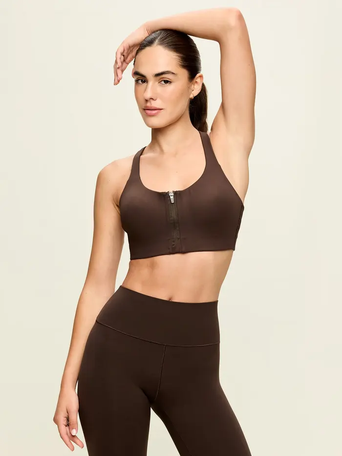 High Support PowerSoft Sports Bra - Black Coffee
