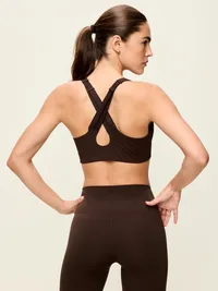 High Support PowerSoft Sports Bra - Black Coffee — view 2
