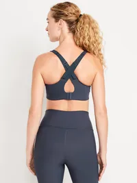 High Support PowerSoft Sports Bra - Dusk Navy — view 2