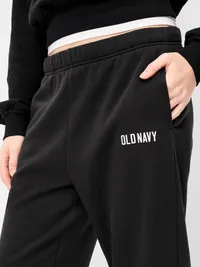 High-Waisted Cinched-Ankle Sweatpants - Black Jack — view 3