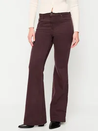 High-Waisted Flare Jeans - Plum Wine — view 2