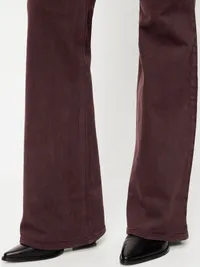 High-Waisted Flare Jeans - Plum Wine — view 4
