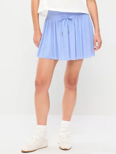 High-Waisted Mesh Skort - Peri Heir