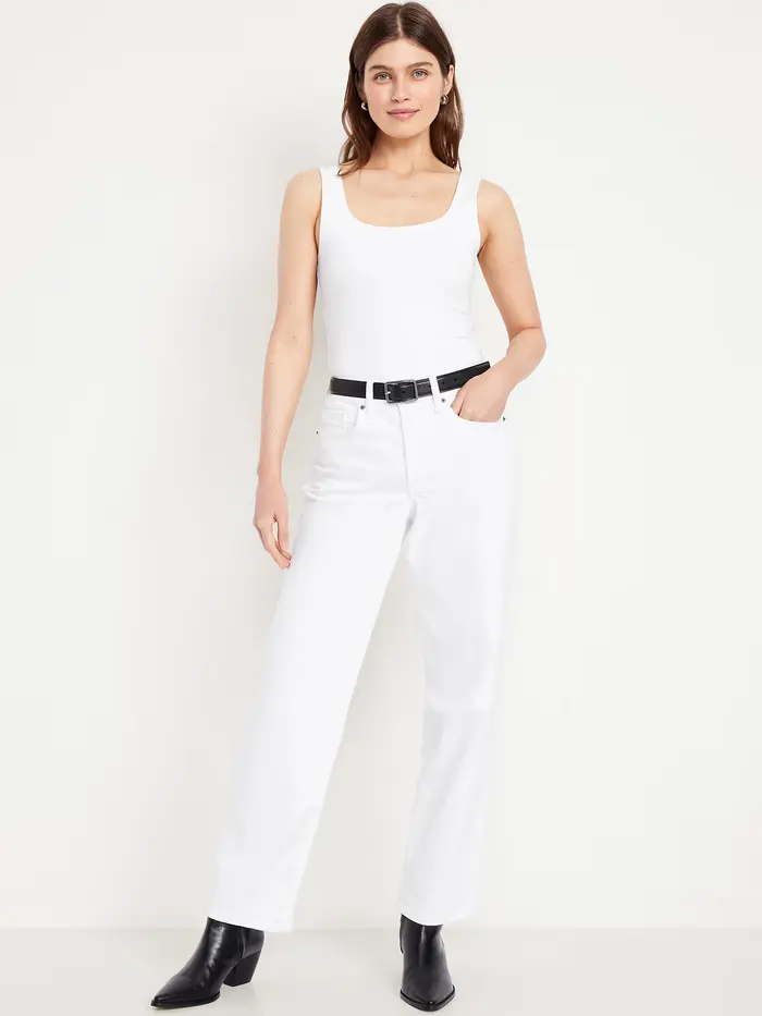High-Waisted OG Loose Jeans - White