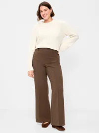 High-Waisted Patch Pocket Flare Pants - Earthen — view 5