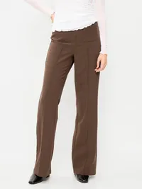 High-Waisted Patch Pocket Flare Pants - Earthen — view 2