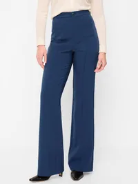 High-Waisted Patch Pocket Flare Pants - Gothic Blue — view 2