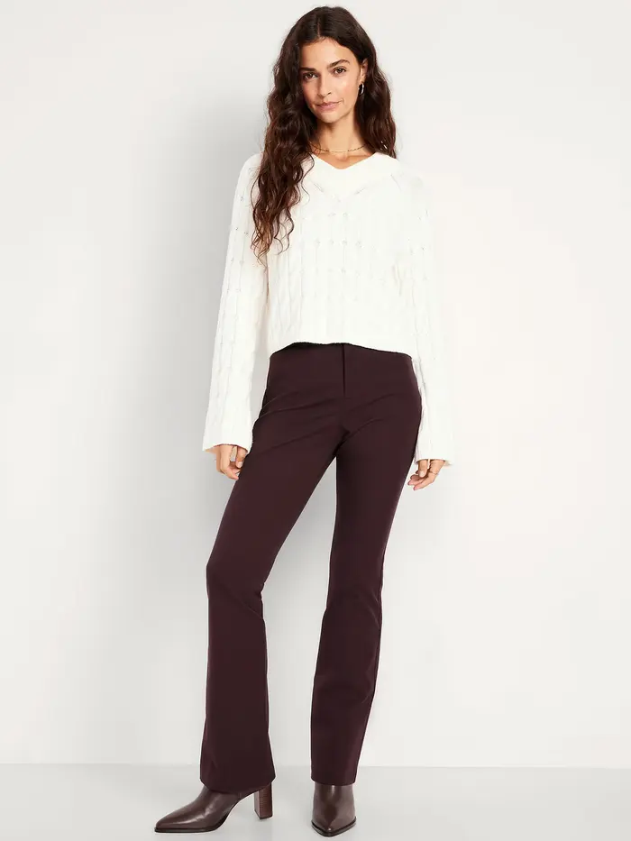 High-Waisted Pixie Flare Pants - Black Coffee
