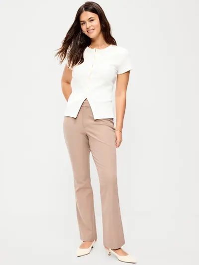 High-Waisted Pixie Flare Pants - Chocolate Malted