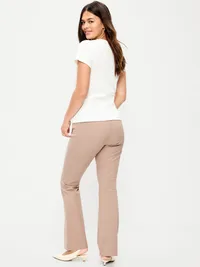 High-Waisted Pixie Flare Pants - Chocolate Malted — view 3