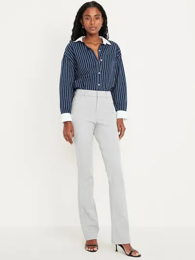 High-Waisted Pixie Flare Pants - Light Heather Gray
