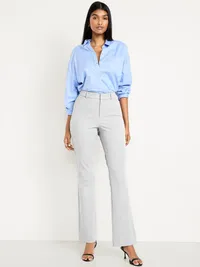 High-Waisted Pixie Flare Pants - Light Heather Gray — view 5